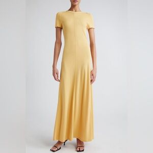 NWT Toteme Fluid Jersey Maxi T-Shirt Dress Cornsilk Size XXS